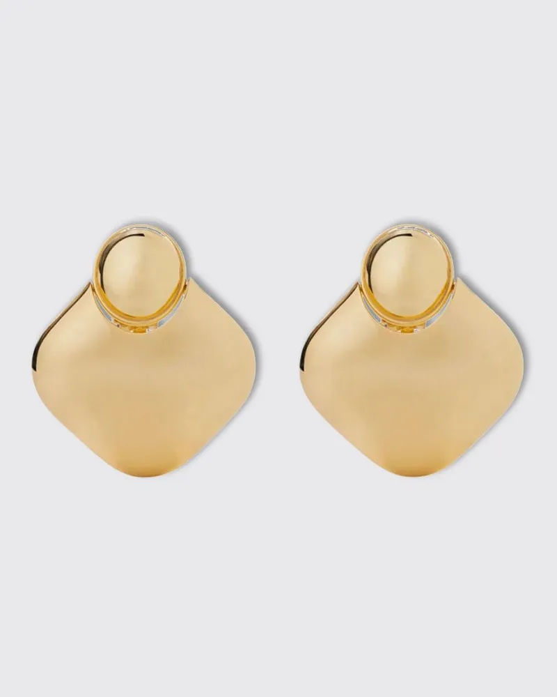 Federica Tosi Rautenförmige Hängeohrringe aus vergoldeter Bronze von Stahl