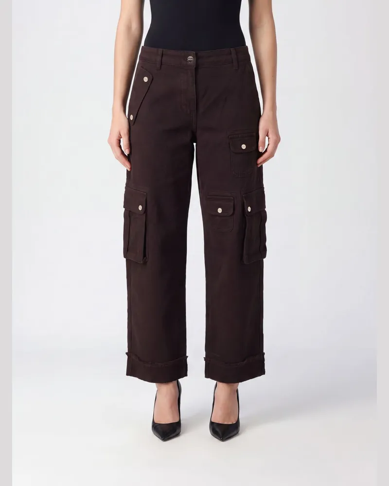Liu Jo Wide-Leg Cargohose aus Stretch-Baumwolle Braun