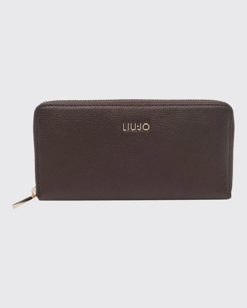 Liu Jo Continental-Brieftasche aus genarbtem Kunstleder mit Rundum-Reißverschluss Braun