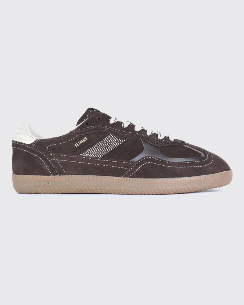 Alohas TB.490 Sneaker aus Leder und Veloursleder im Color-Block-Design Kakao