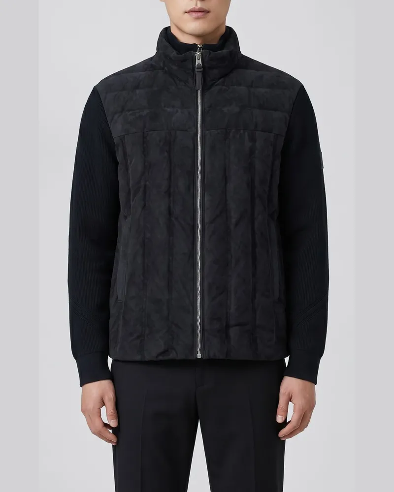 Mackage Gesteppte Landen Jacke von aus Schurwolle mit Lederdetails Blau