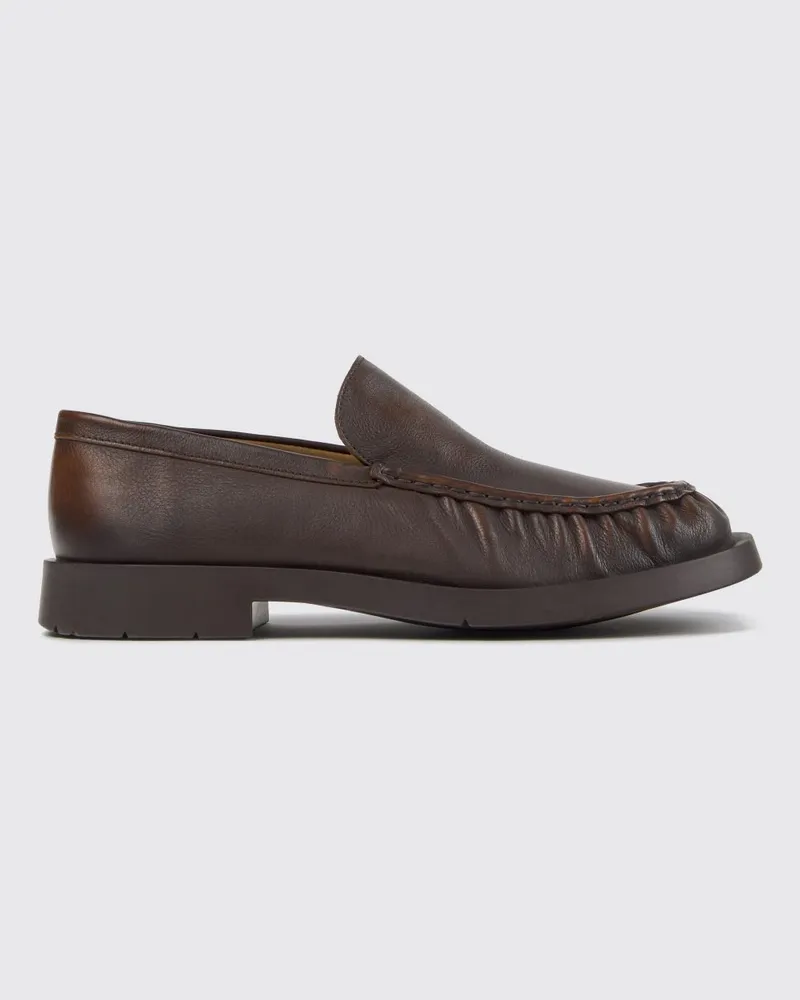 Camper Loafer Mil 1978 aus gealtertem Leder mit erhabener Mokassinnaht Braun