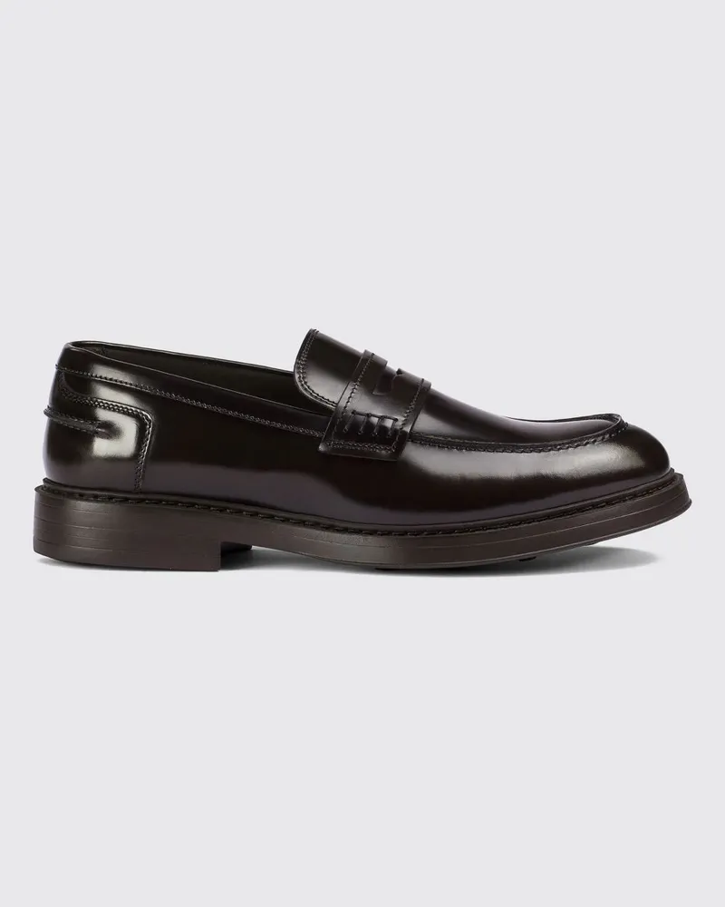 Doucal´s Penny Loafer im College-Stil aus gebürstetem Kalbsleder Ebony