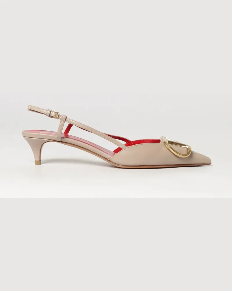 Valentino Garavani VLogo Signature Slingback-Pumps aus Kalbsleder mit niedrigem Absatz Pink