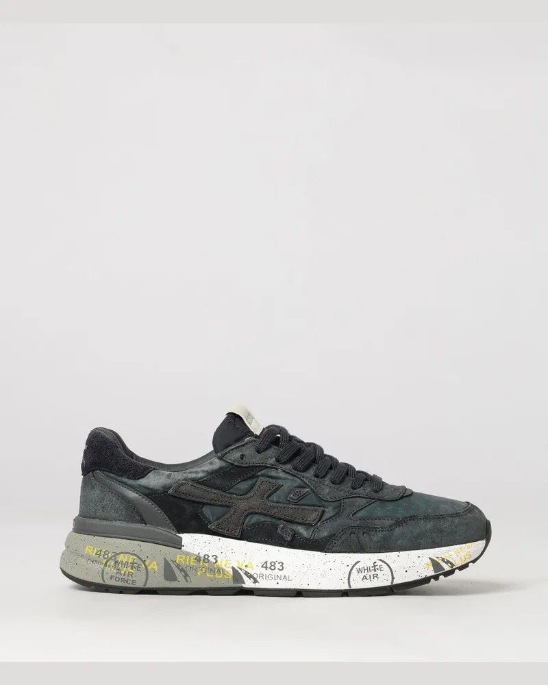 Premiata Mick Sneakers von aus Leder und Wildleder mit Logo und Used-Look Blau