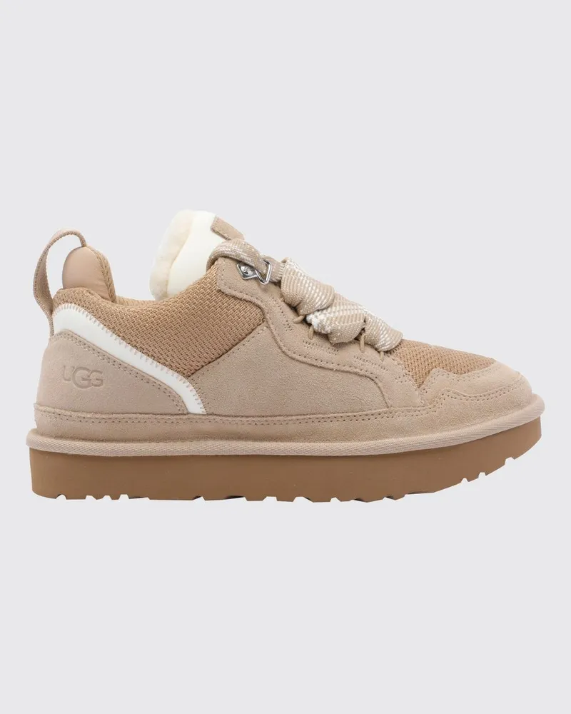 UGG Lo Lowmel Low-Top Wildleder-Sneaker mit Woll-Innenfutter Sand