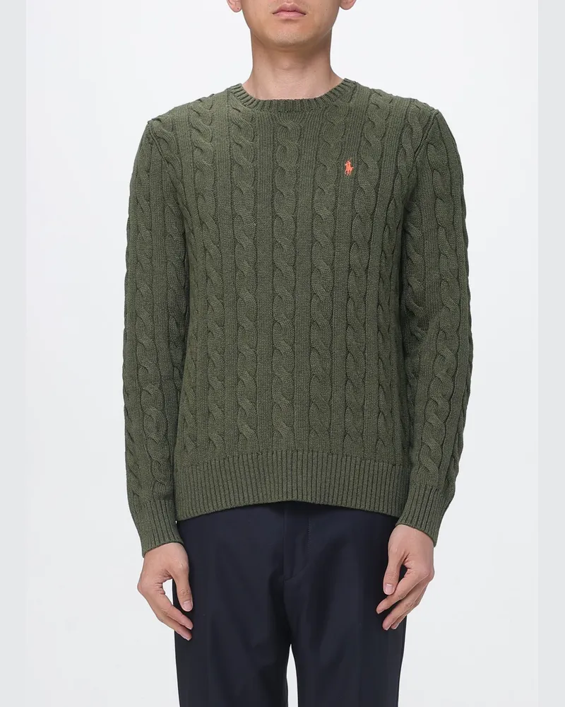 Ralph Lauren Baumwoll-Trikot-Rundhalspullover Grün