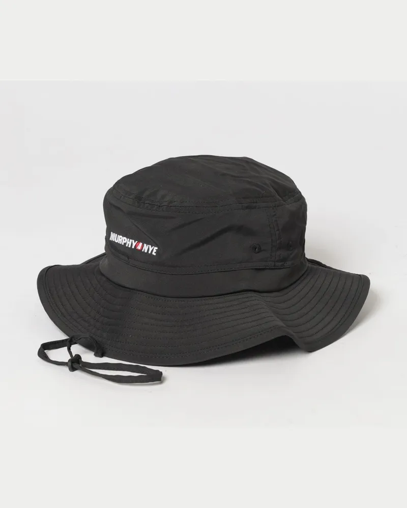 Murphy & Nye Fischerhut aus technischem Stoff mit Logo und Kordelzug Schwarz