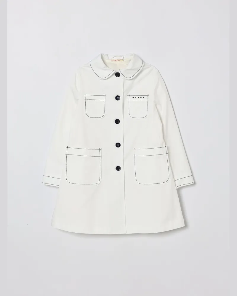 Marni Baumwoll-Trenchcoat mit Logo Weiß