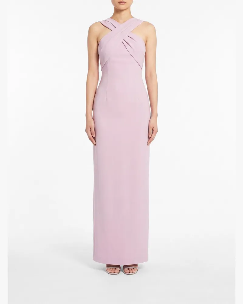 Solace London Langes Crêpe-Kleid Pink