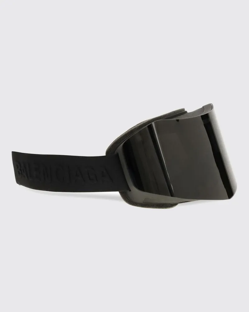 Balenciaga Nylon-Maskensonnenbrille von mit Logo und verstellbarem Riemen Schwarz