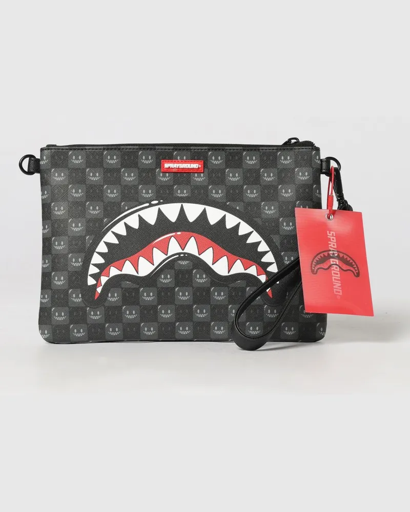 Sprayground Sharks In Paris Clutch von aus beschichteter Baumwolle mit abnehmbarem Schultergurt Bunt