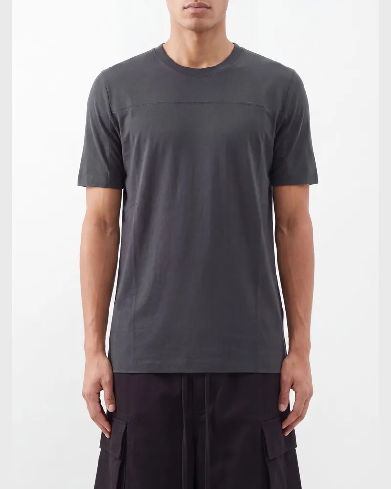 THOM KROM Kurzärmeliges Rundhals-T-Shirt von aus Viskosemischung Schwarz