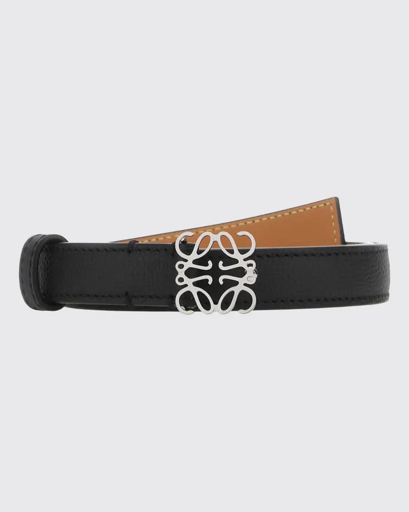 Loewe Gürtel aus Kalbsleder mit silberfarbener Logo-Schnalle aus Metall Schwarz