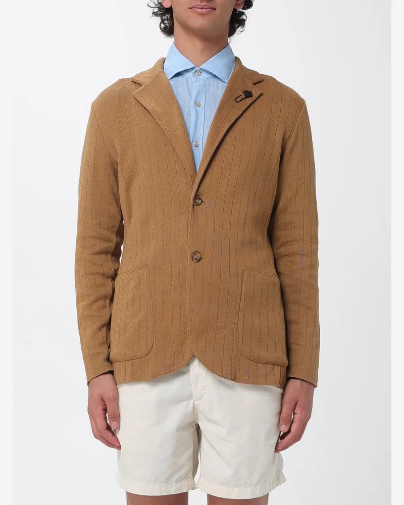 LARDINI Einreihige Strickjacke Braun