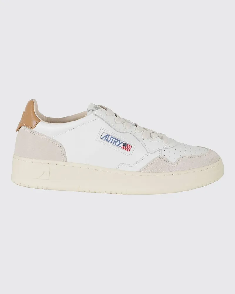 AUTRY Medalist Low Top Sneakers aus zweifarbigem Leder und Wildleder Ice