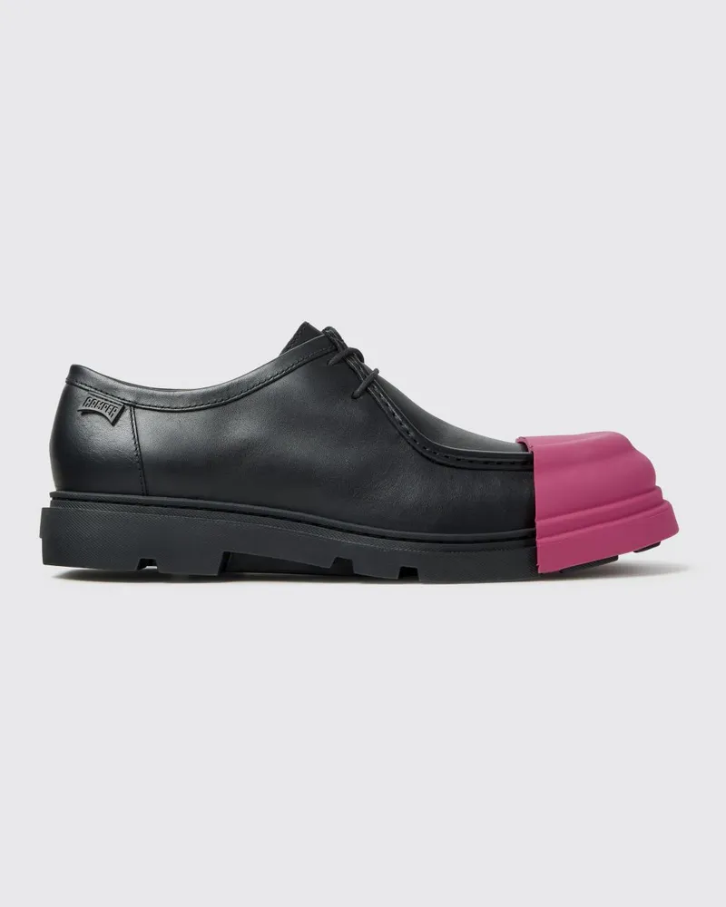 Camper Junction Derby-Schuhe aus glattem Kalbsleder mit Gummispitze Schwarz