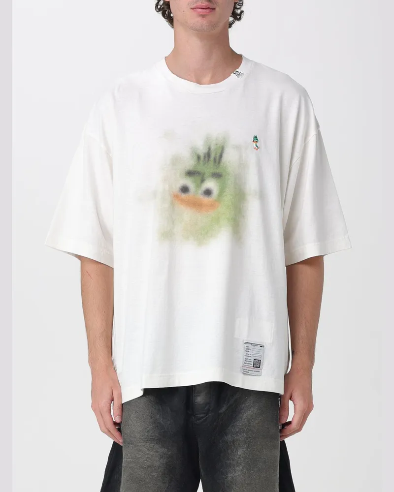 MIHARAYASUHIRO Oversize-T-Shirt aus Baumwolle mit grafischem Logo-Print Weiß