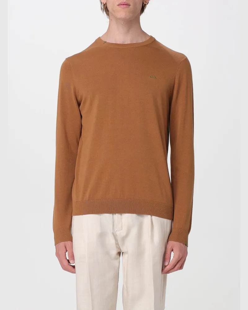 Sun68 Rundhals-Pullover aus Baumwolle Braun