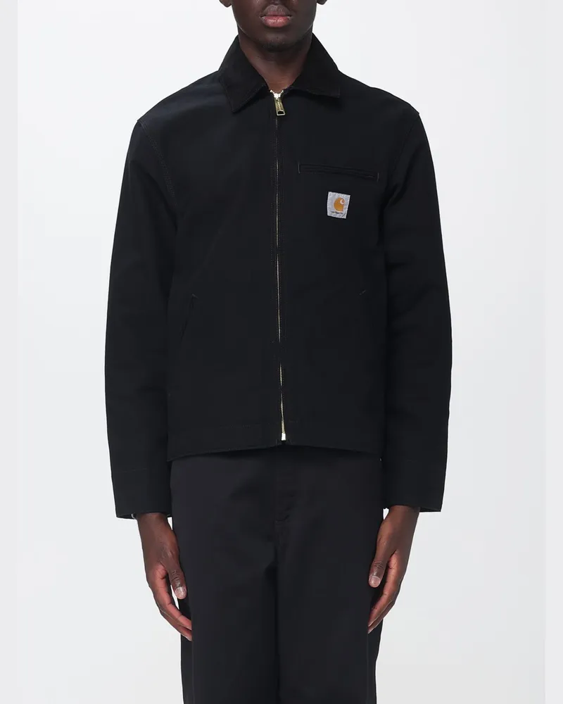 Carhartt WIP Detroit Jacke aus Bio-Baumwoll-Canvas mit Samtkragen Schwarz