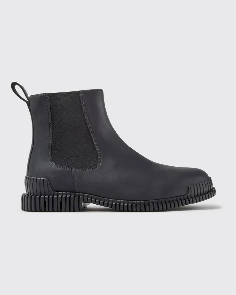 Camper Pix Chelsea-Boots aus Glattleder mit elastischem Knöchel und Zuglasche Grau