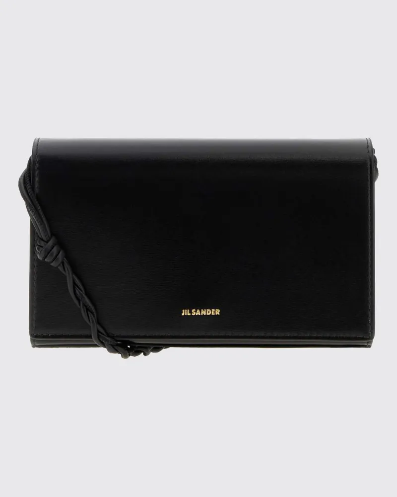 Jil Sander Tangle Mini-Umhängetasche aus Leder von mit geflochtenem Riemen Schwarz