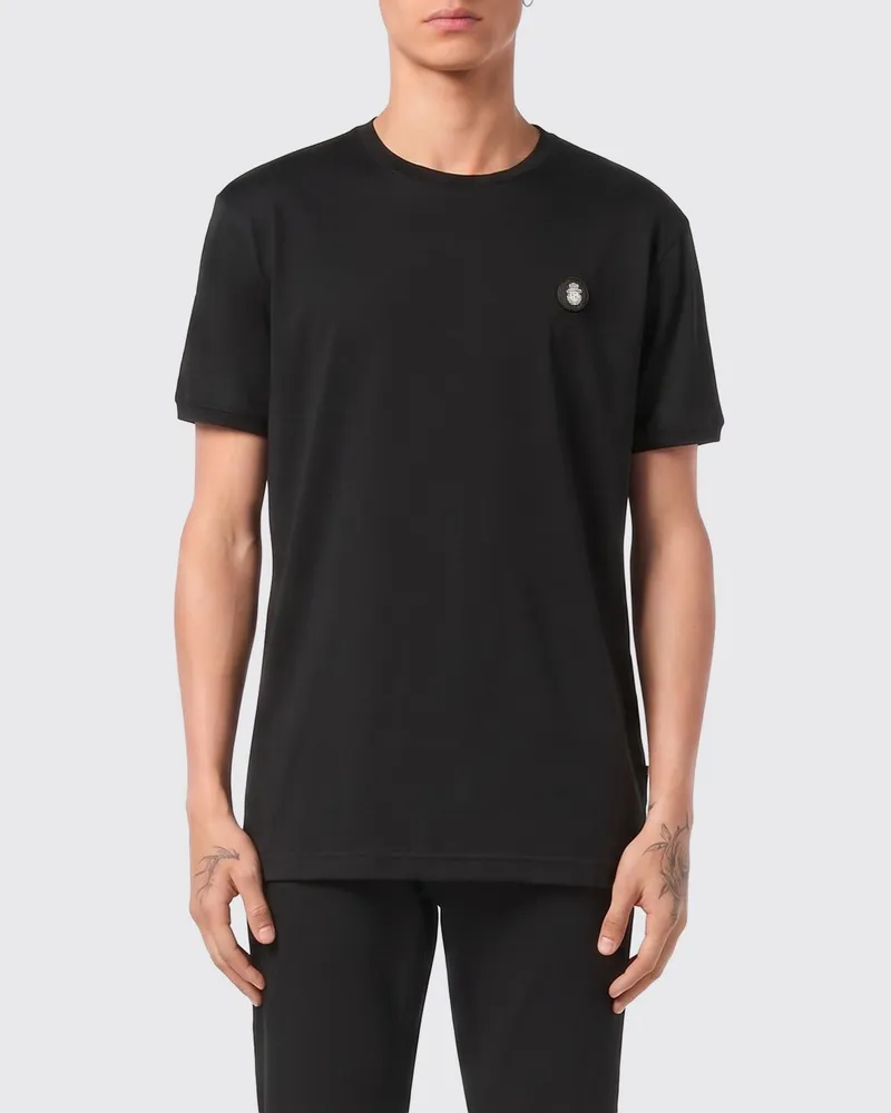 Billionaire Baumwoll-T-Shirt mit Logo Schwarz