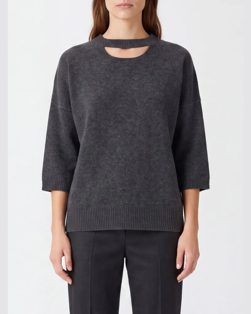 Federica Tosi Pullover mit Cut-Outs aus Woll-Kaschmir-Mischung Grau