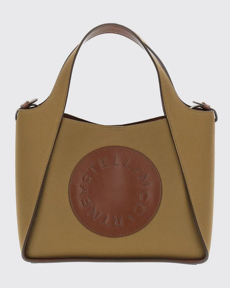 Stella McCartney Canvas-Handtasche mit Logo und herausnehmbarer Pouch Beige