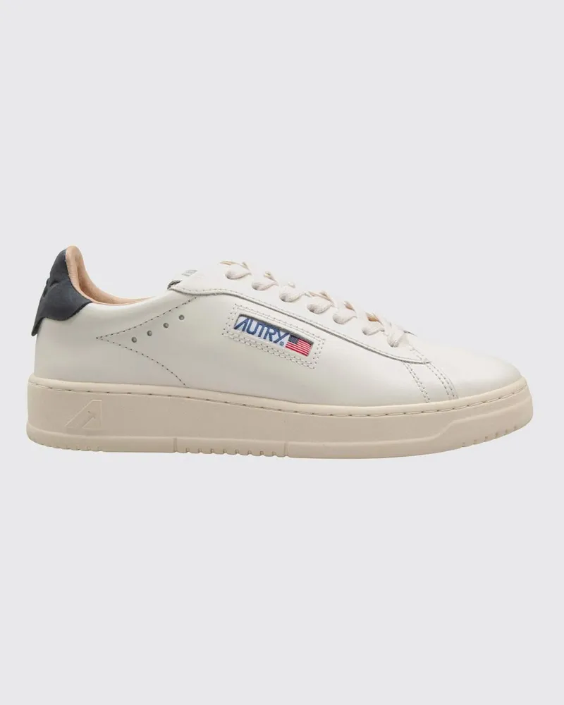 AUTRY Dallas Low zweifarbige Sneakers aus glattem Kalbsleder mit Logo Weiß