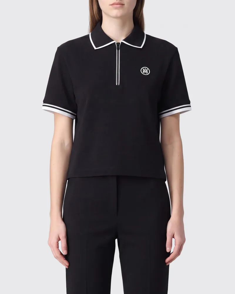 Amiri Cropped-Polo aus Baumwollmischung mit Reißverschluss und Kontrastbesätzen Schwarz