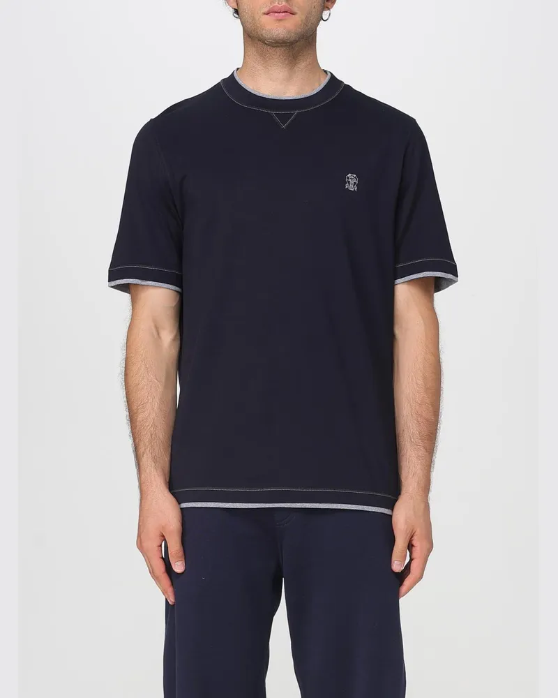 Brunello Cucinelli Polo herren Blau