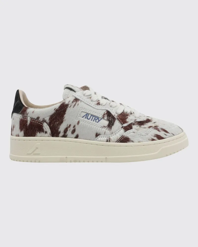 AUTRY Medalist Low Sneakers aus Leder mit Animal-Print-Einsätzen aus Ponyfell Earth