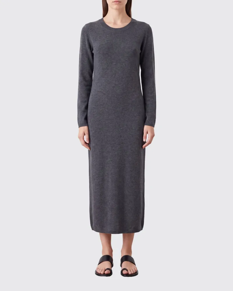 Semicouture Brenda Woll-Kaschmir-Strick-Minikleid mit Rundhalsausschnitt Grau