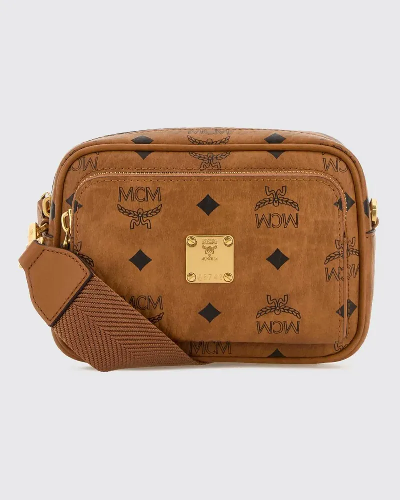 MCM Aren-Tasche Aus Beschichteter Baumwolle Braun