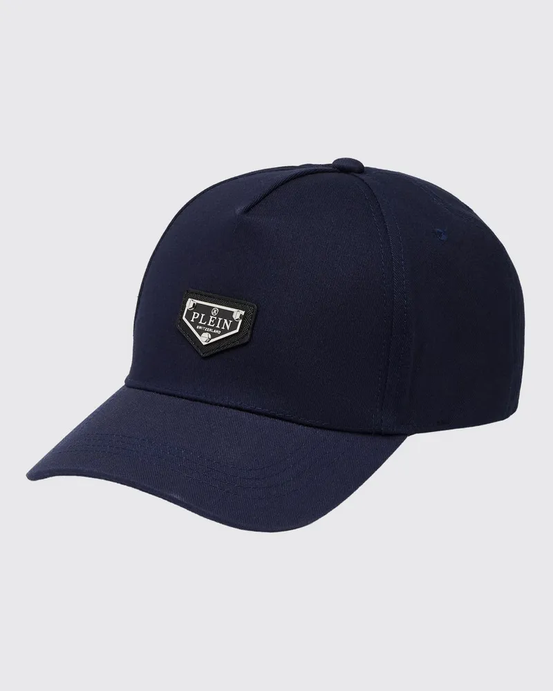 Philipp Plein Baseballkappe aus Baumwolle mit kontrastierendem Frontlogo Blau