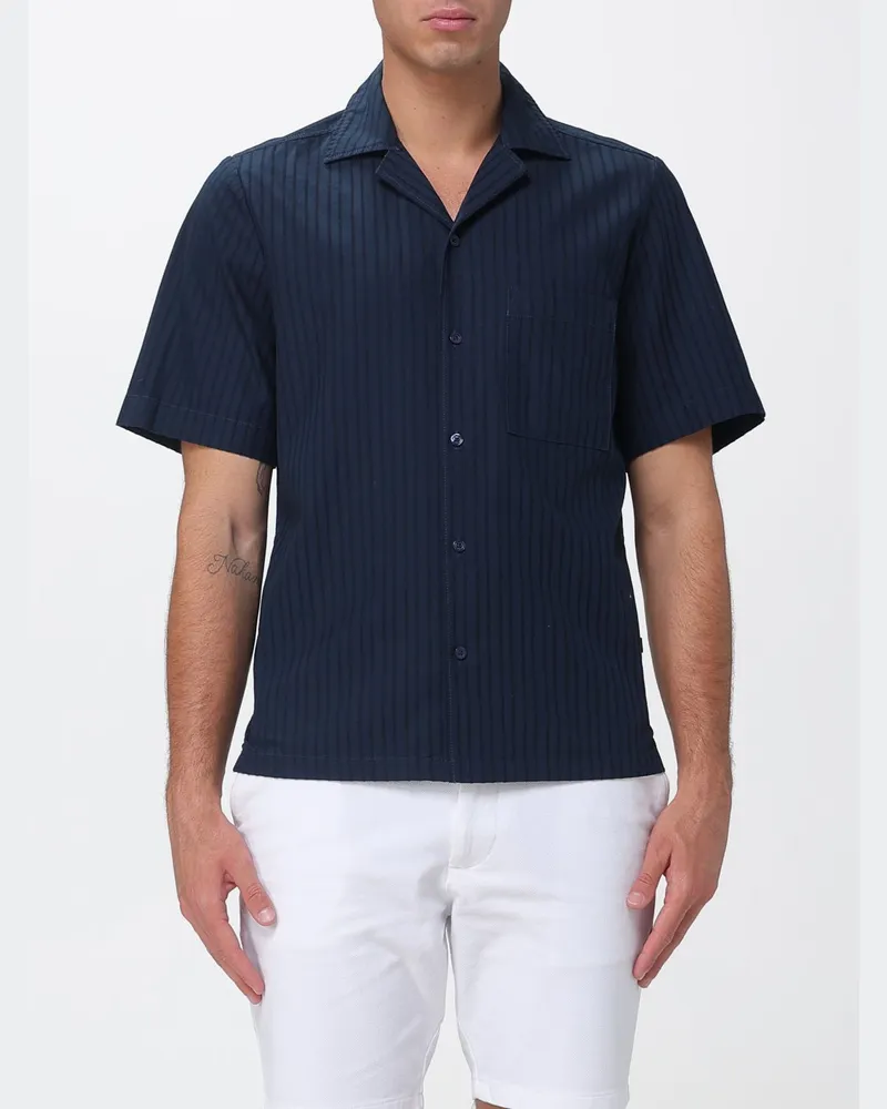 HUGO BOSS Slim-Fit-Bowlinghemd aus Baumwolle mit kurzen Ärmeln und kubanischem Kragen Schwarz