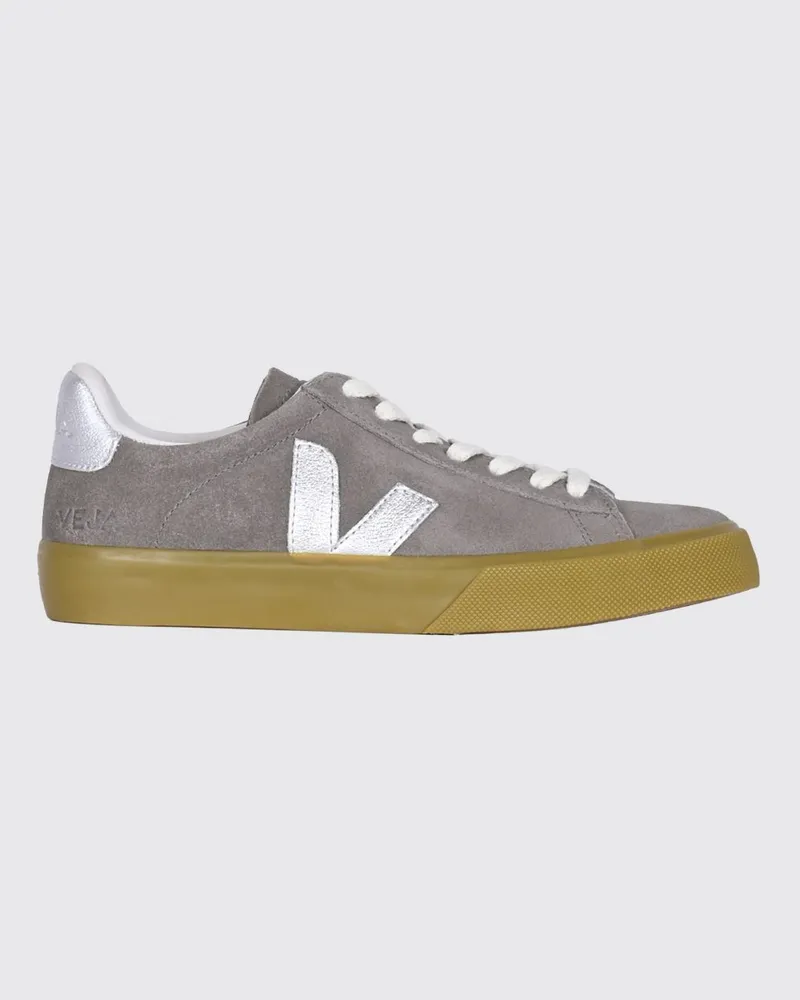 VEJA Campo Low-Top-Sneaker aus O.T.-Leder mit kontrastierendem Logo Silber