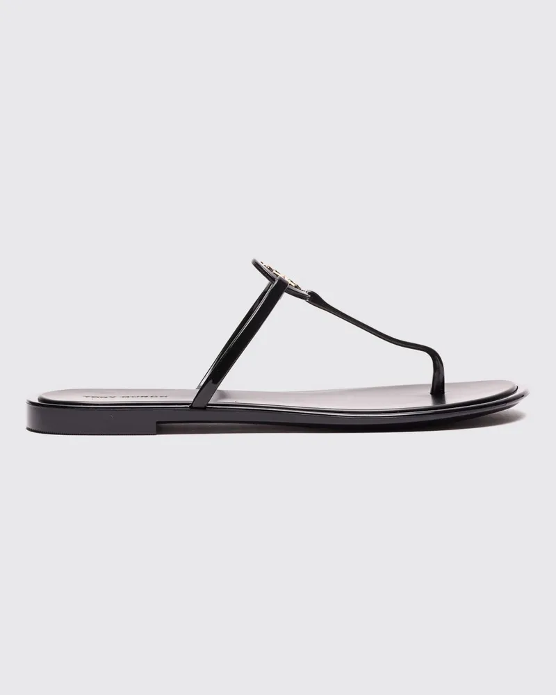 Tory Burch Miller Jelly Zehentrenner-Sandalen aus Gummi mit Double T-Logo Schwarz