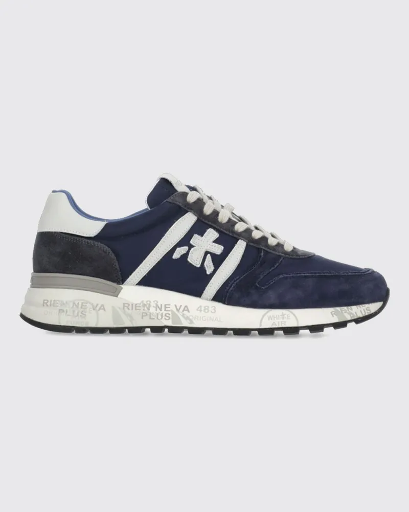Premiata Lander Wildleder- und Nylon-Sneakers Blau