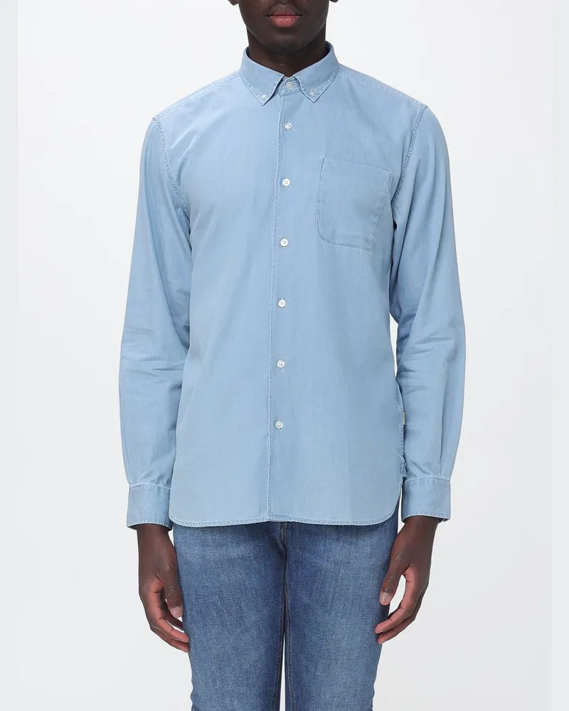 Woolrich Lässiges Baumwollhemd Denim