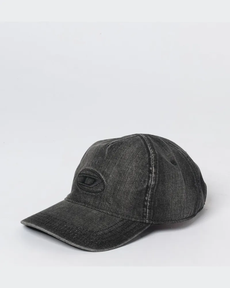Diesel C-Enic Hut aus Used-Denim Schwarz