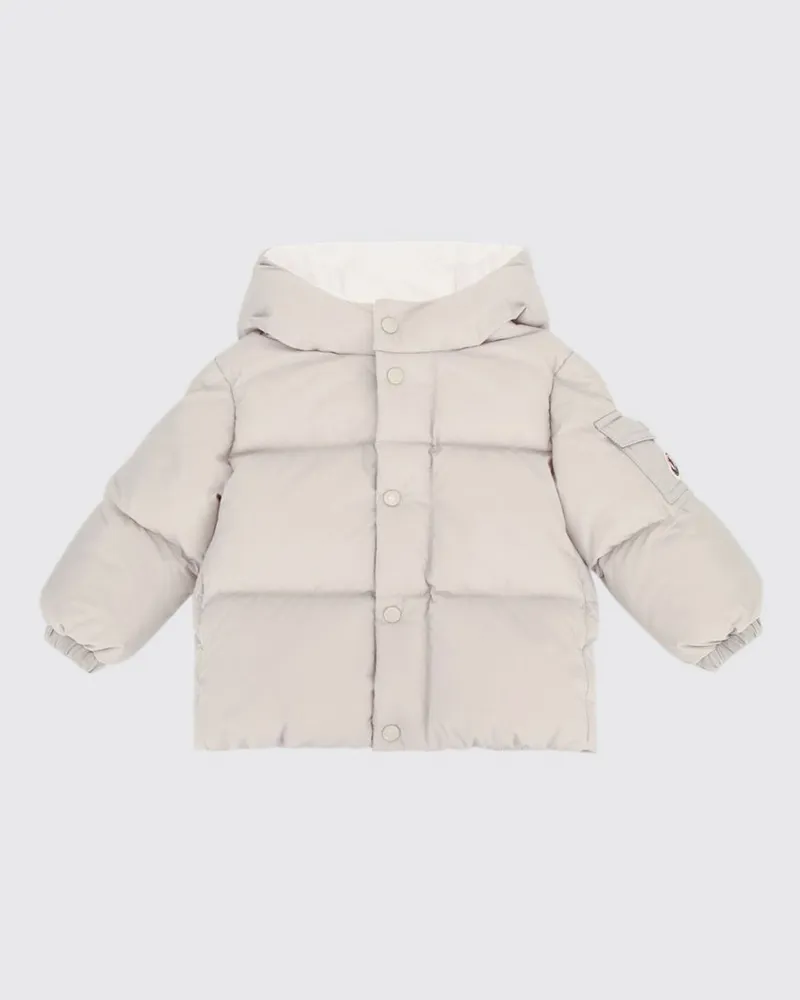 Moncler Gesteppte Daunenjacke aus recyceltem Polyester mit Kapuze für Jungen Nude