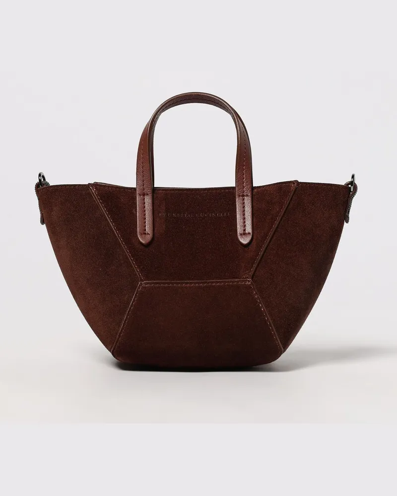 Brunello Cucinelli Schultertasche damen Burgunderrot
