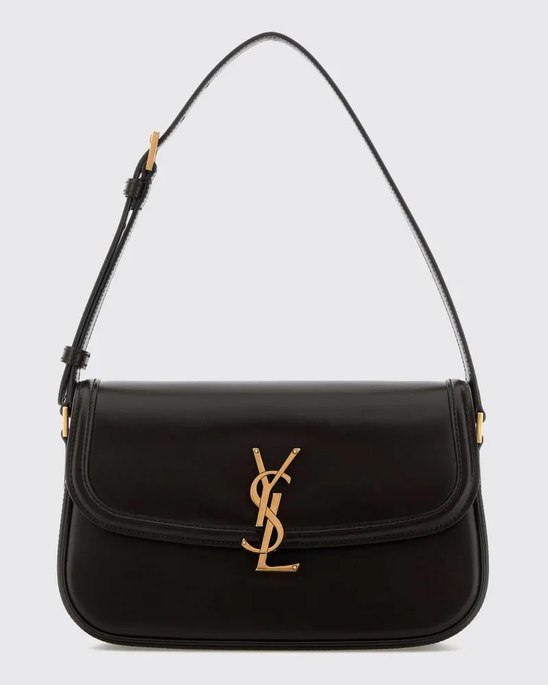 Saint Laurent Solferino Schultertasche aus Lammleder mit YSL-Monogramm Kaffee