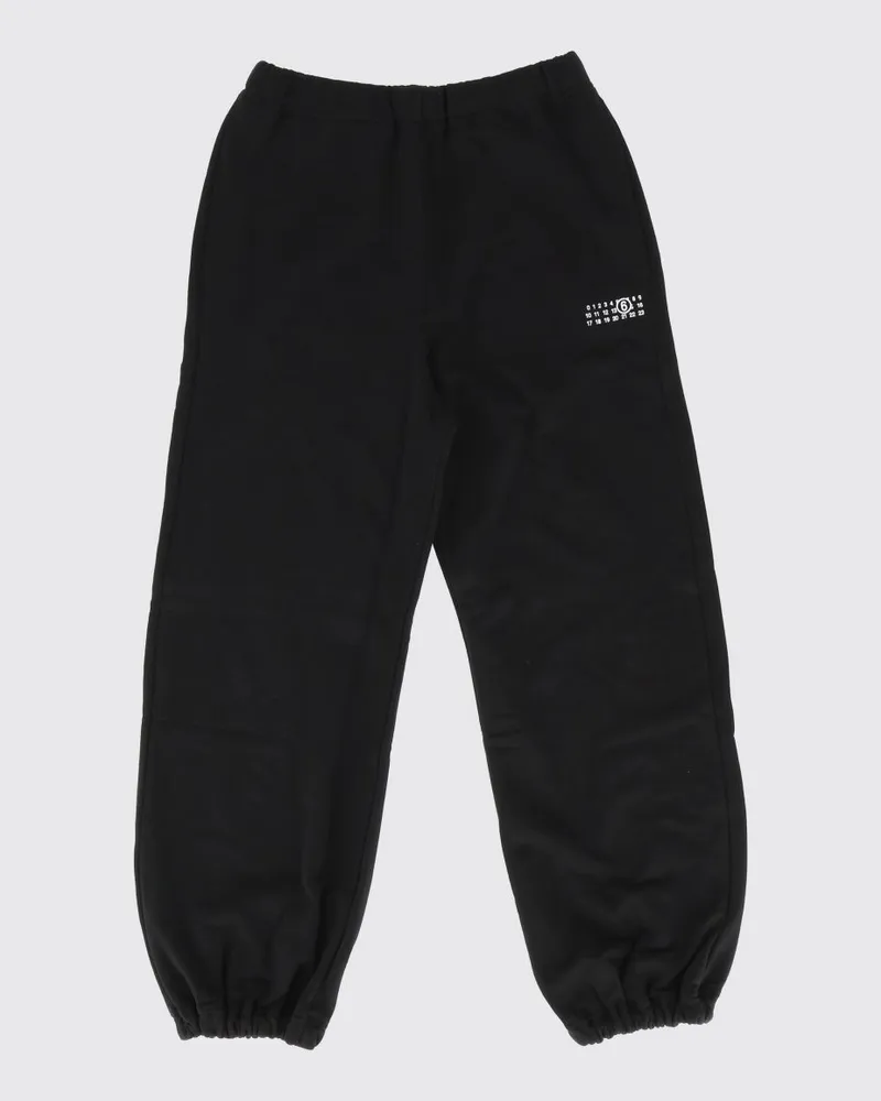 Maison Margiela Baumwoll-Jogginghose für Jungen mit numerischem Logo Schwarz