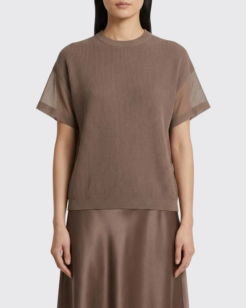 Brunello Cucinelli T-shirt damen Braun