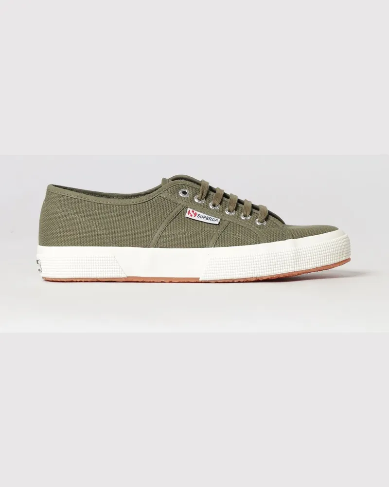 Superga 2750-Cotu Classic Baumwoll-Sneakers mit Gummisohle und aufgesetztem Logo Grün