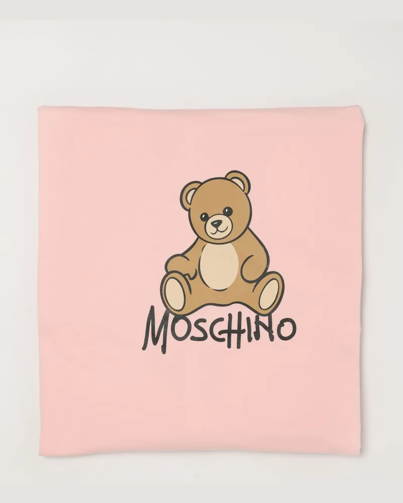 Moschino Babydecke aus Baumwolle mit Logo-Print Pink