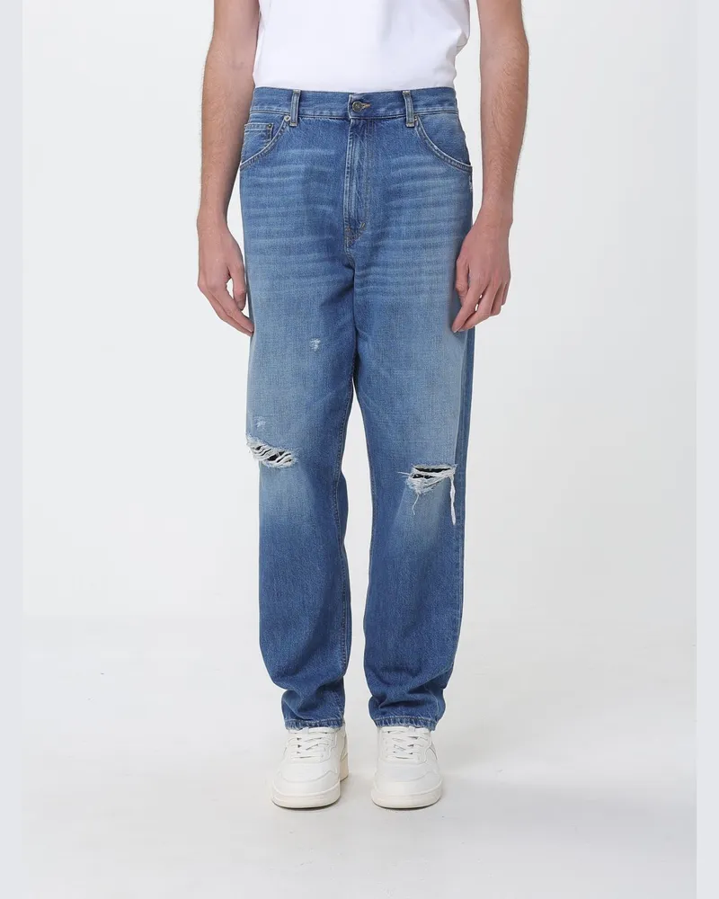 Dondup Distressed Denim Weite Jeans Blau